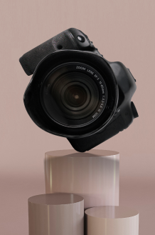 camera on a milky background